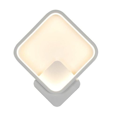 Applique Murale Led Carrée D'intérieur 12 W, Blanc Chaud 3 000 K, Moderne, Pour Couloir, Chambre, Salon, Escalier [Classe Énergétique E]