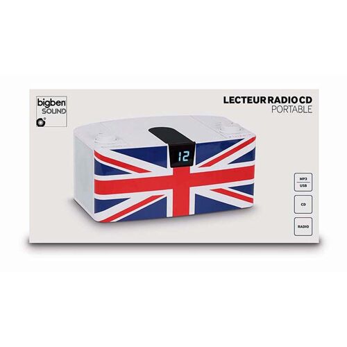 Lecteur CD portable On the GO blanc drapeau GB CD57GBUSB