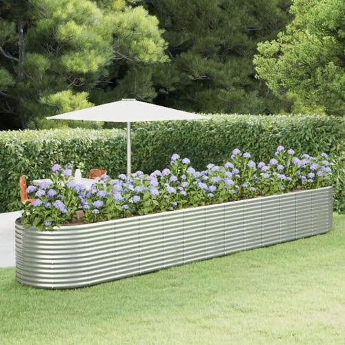 Prolenta Premium - Lit Surélevé De Jardin Argenté Acier Enduit De Poudre