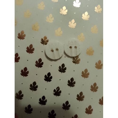 Lot De 2 Boutons Blancs Baby À 2 Trous 1,3 Cm En Plastique.