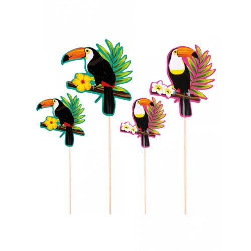 4 Pics En Bois Toucan 25 - 17,5 Cm