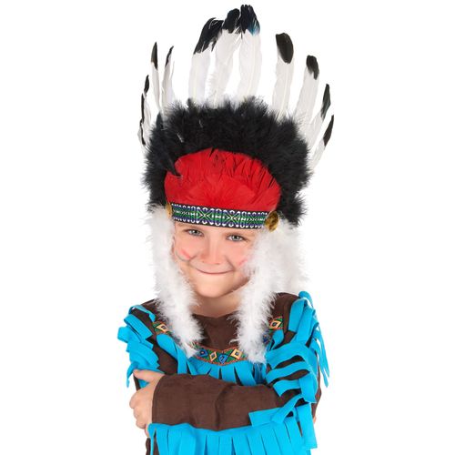 Coiffe Chef Indien Avec Plumes Enfant