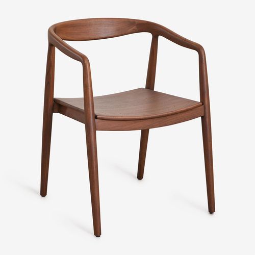 Lot De 4 Chaises De Salle À Manger En Teck Rokan Avec Accoudoirs Bois De Teck Foncé