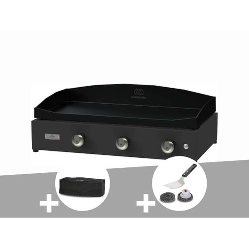 Plancha Pure 375 noire gaz + Housse de protection + Kit de nettoyage - Le Marquier