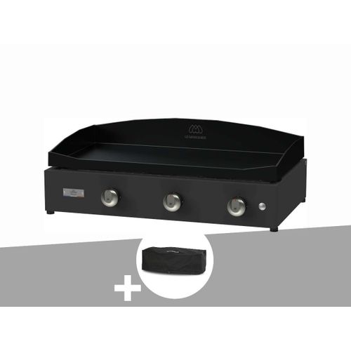 Plancha Pure 375 noire gaz + Housse de protection - Le Marquier