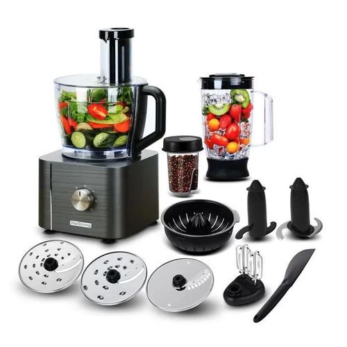 Robot multifonction ,robot culinaire,1100 W,11 en 1,hachoir,raper,mixer, presse-agrumes, café, bol de 3,2 L, énergétique A+++