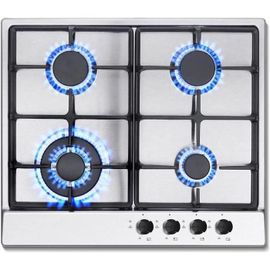 Plaque de cuisson au gaz - SNDOAS - 4 foyers - 8060W - Acier inoxydable - Sécurité Thermocouple