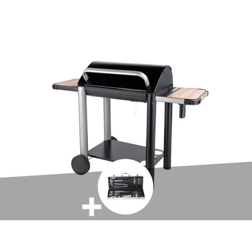 Barbecue charbon Vulcano 3000 + Malette 8 accessoires inox - Somagic