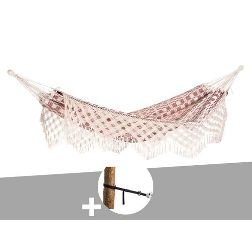 Hamac 2 Places Rio Bordeaux + Kit Attaches T-Strap - Amazonas