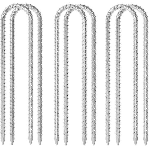 Lot De 6 Piquets De Trampoline En Acier Galvanisé, Piquets De Fixation Avec Crochet En U, Agrafes D'aménagement Paysager De 12 Pouces, Auvent De Trampoline, Ancrage Au Sol En Acier Robuste.