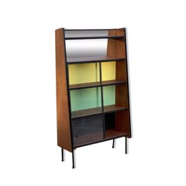 Bibliothque Vintage Vitre Alta 1950 Bois