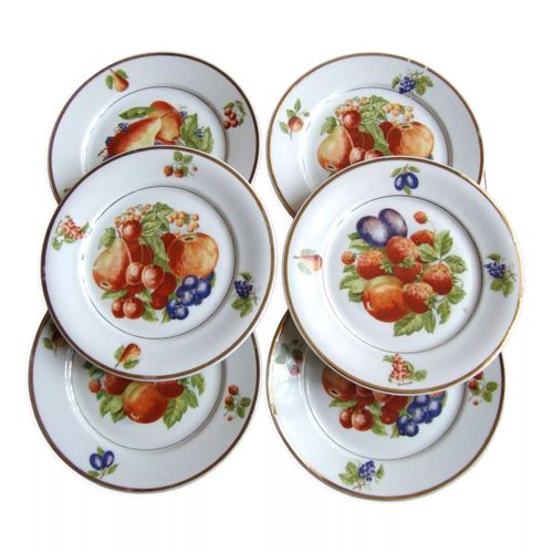 6 Assiettes Dcor De Fruits Pillivyt France Multicolore