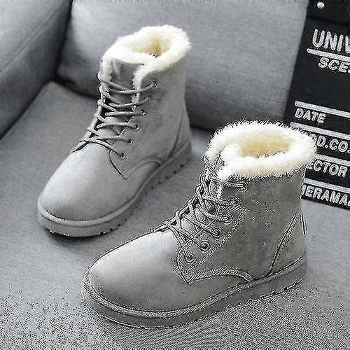 Bottes D'hiver Pour Femmes Bottes De Neige En Faux Daim Bottes Chaudes En Fourrure Pour Femmes
