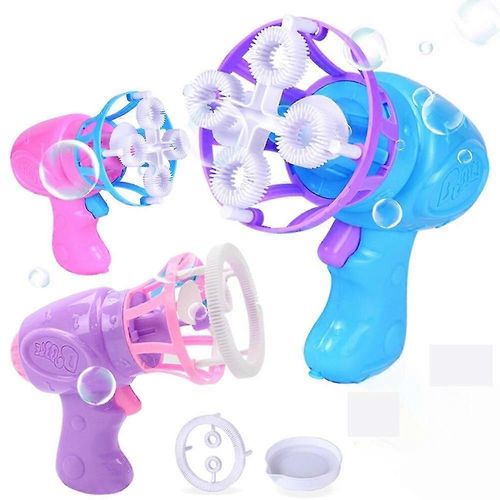 Machine À Bulles Magique Amusante Pour L'été, Pistolet À Bulles Électrique Avec Mini Ventilateur, Jouets D'extérieur Pour Enfants - Rose