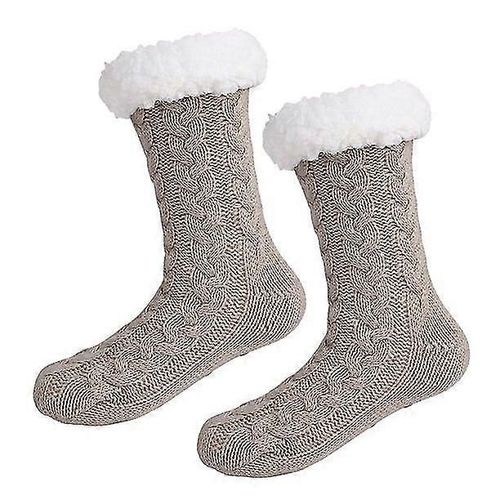 Chaussons Pour Femme, Chaussettes Moelleuses Et Douillettes, Polaire D'hiver, Douces, Chaudes, Confortables, Épaisses, Antidérapantes, Pour Noël