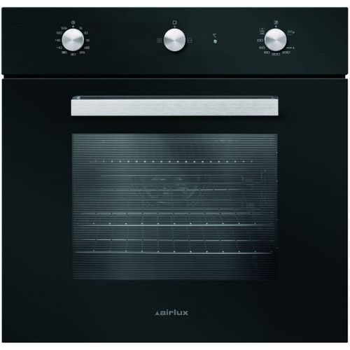 Airlux Stylish AFSCW21BK - Four - intégrable - niche - largeur : 55.6 cm - profondeur : 55 cm - hauteur : 60 cm - avec système auto-nettoyant - noir