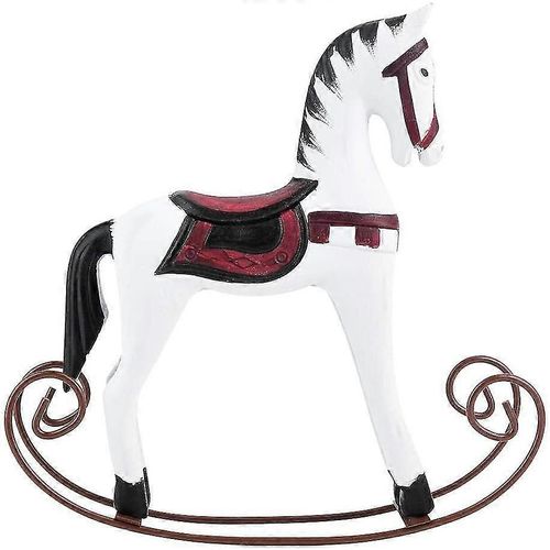 Cheval à bascule en bois exquis et magnifique, cheval à bascule peint de style méditerranéen, adapté
