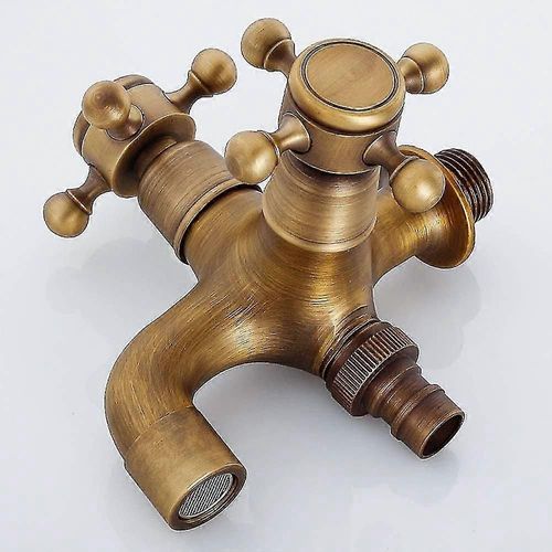 Robinet de jardin à double vidange, style antique, robinet de jardin à levier à double boule