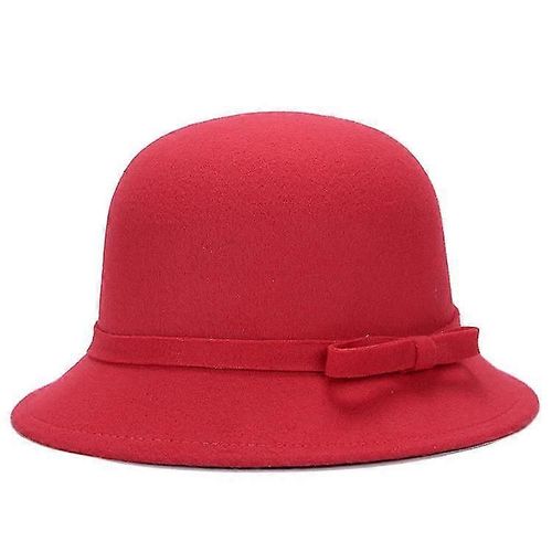Chapeau Melon Vintage En Feutre De Laine Avec N?ud Papillon Pour Adulte