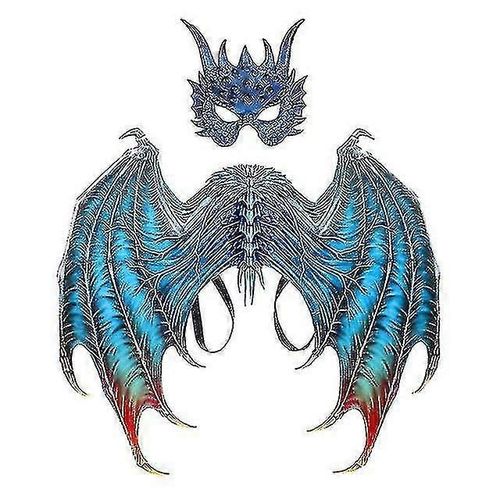 Costume D'ailes De Dragon Pour Enfants, Ensemble De Masques Et De Queue De Dinosaure, Costume Pour 2 Adultes