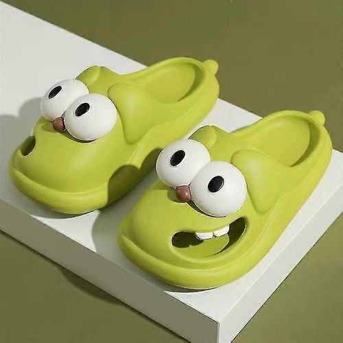 Chaussons Moelleux En Peluche Pour Femme, Chaussures D'hiver Chaudes Et Moelleuses, Motif Dessin Animé, Chien Aux Grands Yeux, Confortables, En Coton, Pour L'intérieur, Taille 38