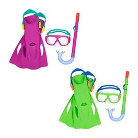 Kit De Randonnée Aquatique - Bestway - Set Snorkel Junior - Taille 37-41 - Couleur Multicouleur - Protection Uv