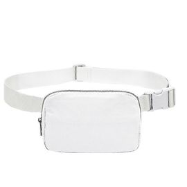 Sac banane unisexe imperméable à bandoulière avec sangle réglable - Blanc