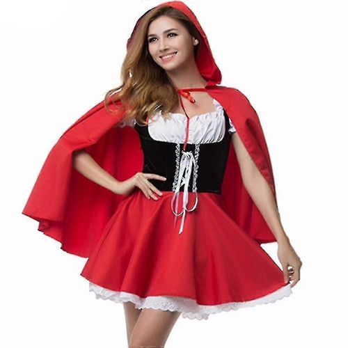 Xs-6xl Deluxe Adulte Petit Chaperon Rouge Costume Avec Cape Femmes Déguisement Halloween Party Princesse Cosplay Déguisement-Adulte-M-Le Petit Chaperon Rouge-Femelle
