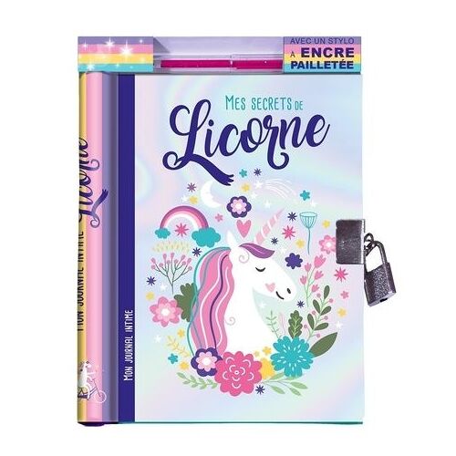 Mon Journal Intime Mes Secrets De Licorne - Avec 1 Stylo À Encre Pailletée