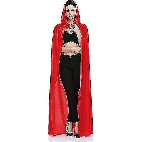 Cape Unisexe Avec Capuche Pour Déguisement D'halloween, Cape À Capuche Pour Adulte, Vampire, Sorcière, Femme