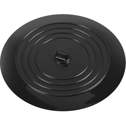 Bouchon de vidange de baignoire en silicone de 6 pouces pour les cuisines, les salles de bains et les blanchisseries (noir, 1)