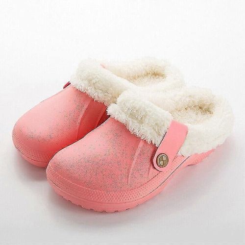 Sabots Pour Femmes, Mules En Polaire, Col Chaud, Sandales D'hiver En Caoutchouc, Pantoufles Confortables - Eu37