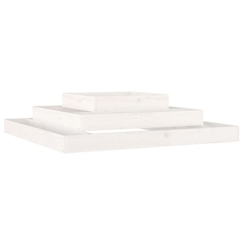 Vidaxl Jardinière Blanc 110x110x27 Cm Bois Massif De Pin