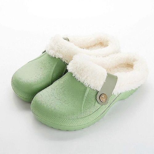 Sabots Pour Femmes, Mules En Polaire, Col Chaud, Sandales D'hiver En Caoutchouc, Pantoufles Confortables - Eu35