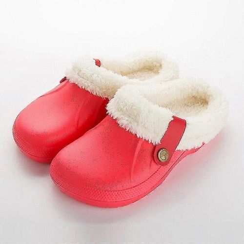 Sabots Pour Femmes, Mules En Polaire, Col Chaud, Sandales D'hiver En Caoutchouc, Pantoufles Confortables - Eu37