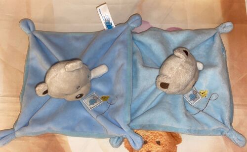 Doudou Ours Bleu Oiseau Tortue Ourson Plat Tex Baby Jouets Bébé Nounours Naissance