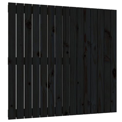 vidaXL Tête de lit murale Noir 95,5x3x90 cm Bois massif de pin