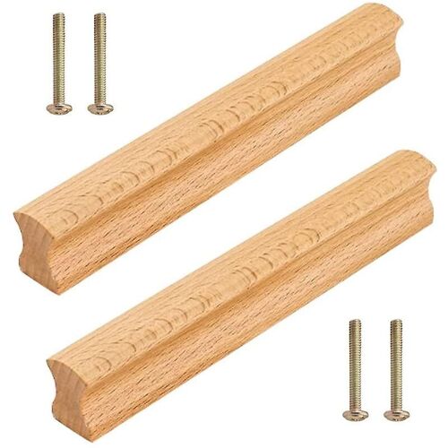 Lot de 2 poignées de tiroir en bois de 192 mm avec vis