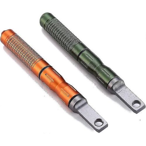 Allume-Feu Compact, Tige Filetée En Fer Remplaçable, Silex, Acier Et Magnésium, Kits De Survie D'urgence, Camping, Randonnée, Bushcraft (2 Pièces, Orange)