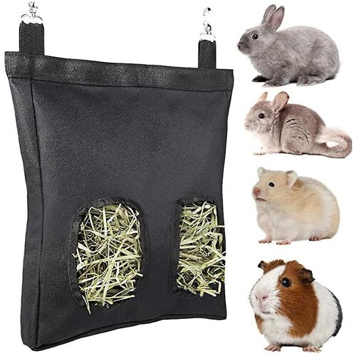 Sac De Foin Pour Cochon D'inde, Sac D'alimentation Pour Lapins, Sac D'alimentation Pour Petits Animaux, Sac D'alimentation Suspendu Pour Lapins, Hamsters, Chinchillas (Noir)