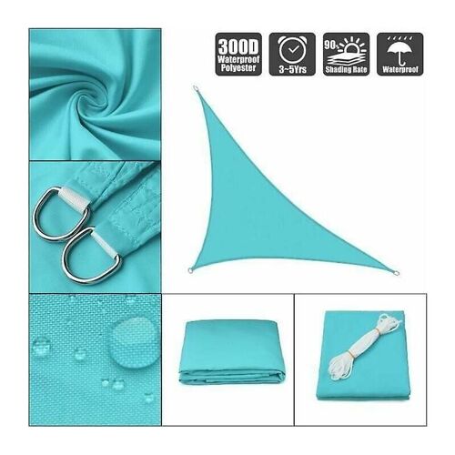 Parasol De Jardin Extérieur, Voile D'ombrage Imperméable Pour Piscine De Jardin, Parasol Triangulaire (Bleu Lac 3 X 4 X 5 M),