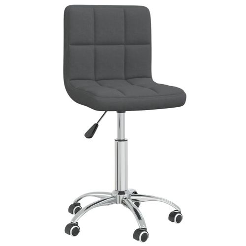 Vidaxl Chaise Pivotante De Bureau Gris Foncé Tissu