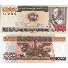 Billet Bolivie 5000 Boliviano