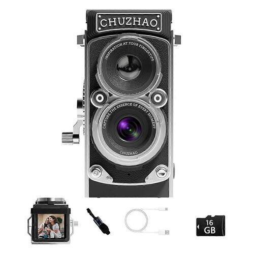 Appareil photo numérique vintage, appareil photo rétro double reflex CCD 1080P, mini-manette de jeu pour enregistrement et photographie
