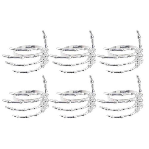 Lot de 6 ronds de serviette décoratifs en alliage pour Halloween, idéal pour les fêtes d'Halloween