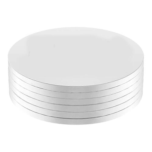 Lot De 6 Plateaux À Gâteaux Ronds, 1,27 Cm D'épaisseur, Fournitures De Décoration, Base En Carton Ondulé, Pa