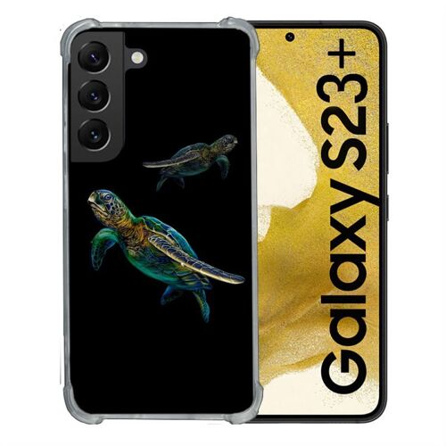 Coque Renforcée En Verre Trempé Pour Samsung Galaxy S23 Plus Animal Tortue Noire multicolore