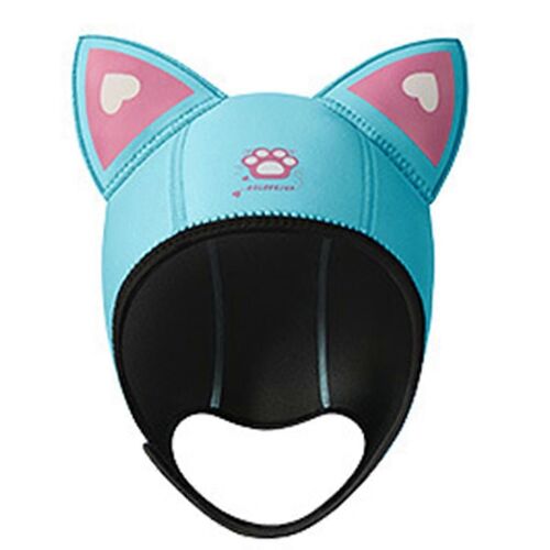 Femmes Chat Oreilles Capot Plongée Hat Imperméable Combinaison Capuche Cap Bonnet De Natation Avec Mentonnières
