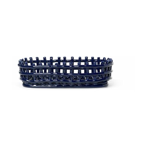 Panier Ovale Céramique Bleu 30 X 8,5 X 15 Cm - Ferm Living