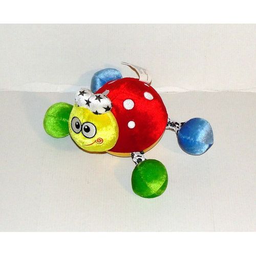 Peluche Coccinelle Hochet D'activités Sidj Doudou Coccinelle Dessous Rigide 15 Cm